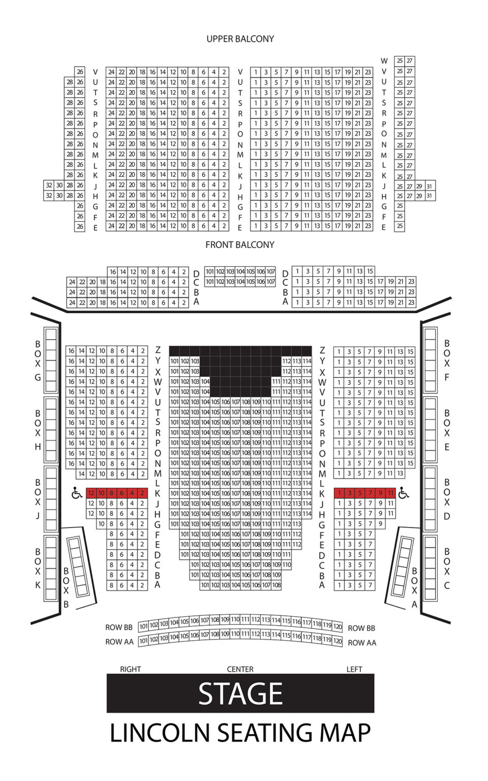 Lincoln Center Seating Chart Beaumont